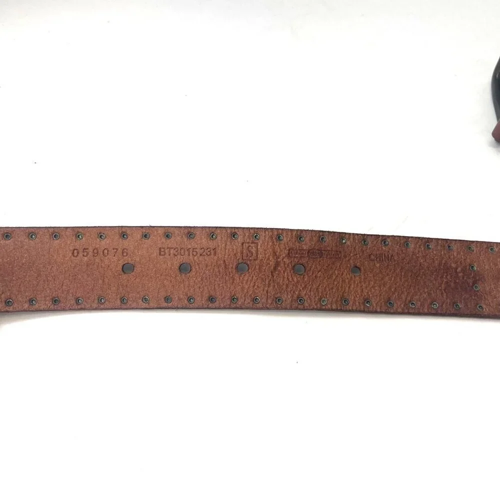 Riveted Leather Belt Riveted Bohemian Boho Gypsy Small Western 37